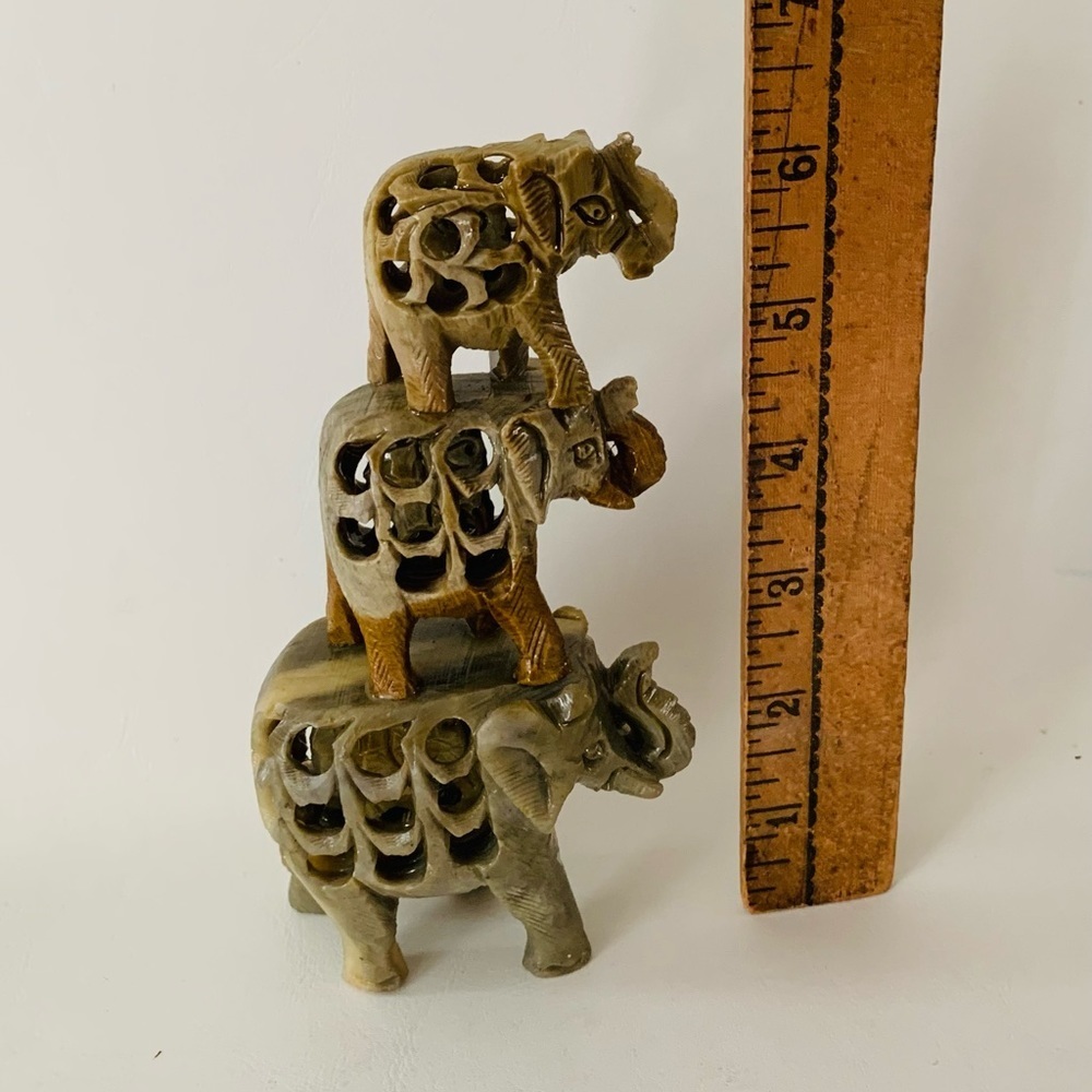 Handcrafted Elephant Sculpture in Brown and Gray - Picture 2 of 7